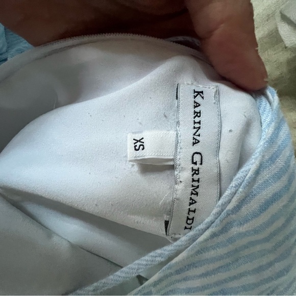 Designer Light Blue Ruffle Mini Dress - Picture 6 of 8